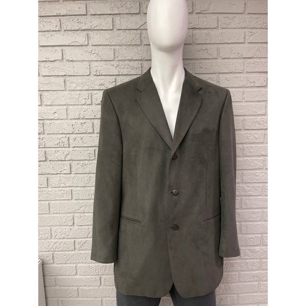 Bert Pulitzer Olive Suede 3 Button Blazer Size 44R
